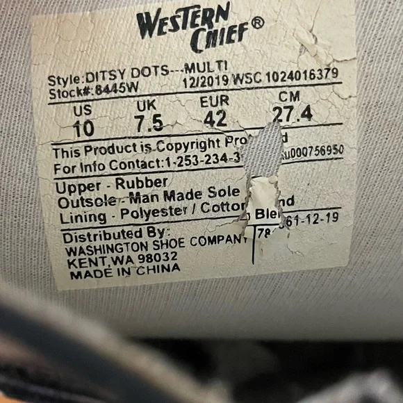 Women’s western Chief Dot City  Rain Boots. Size 10 - Picture 5 of 5